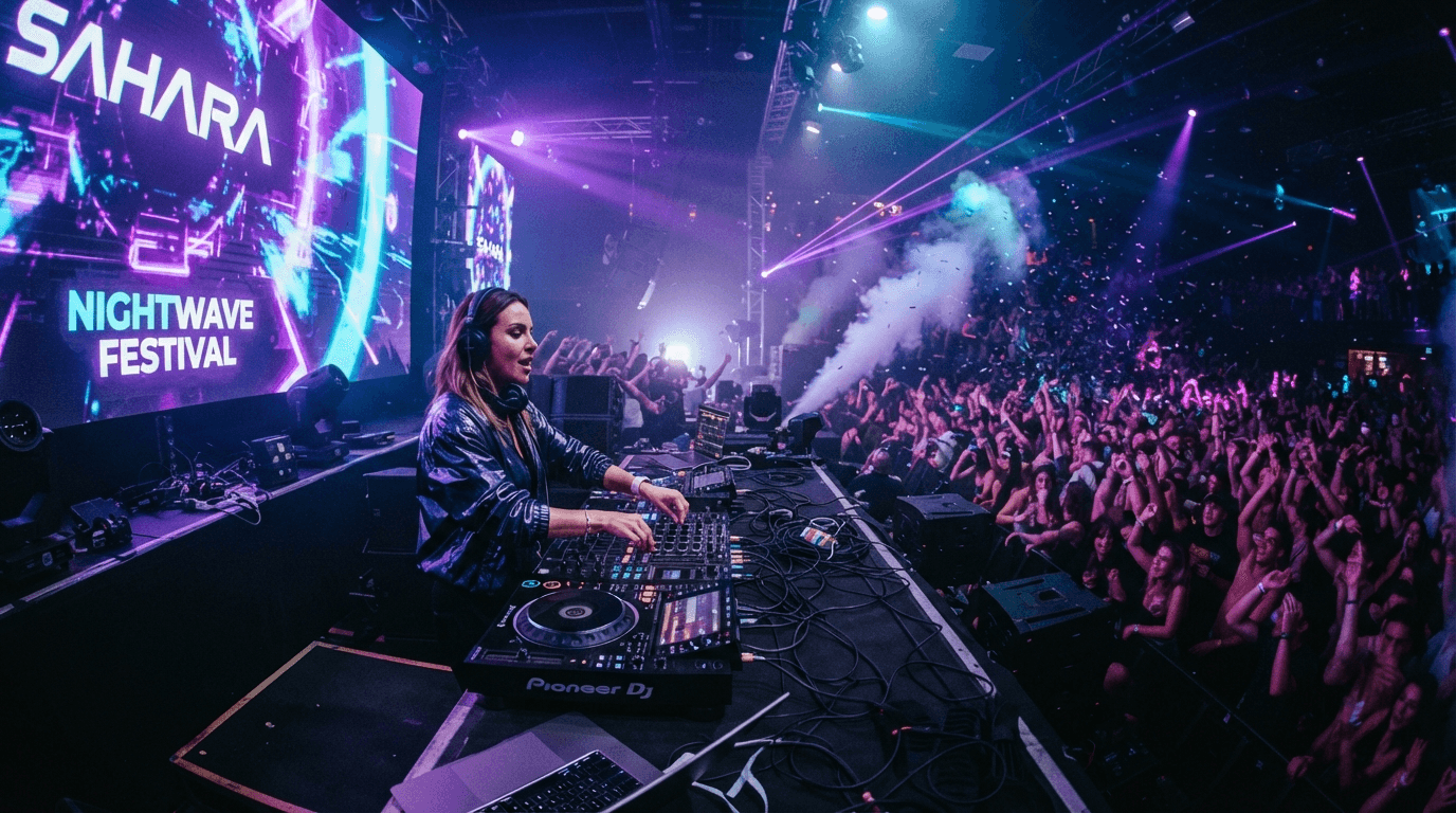 DJ performing at Sahara Nightwave Festival
